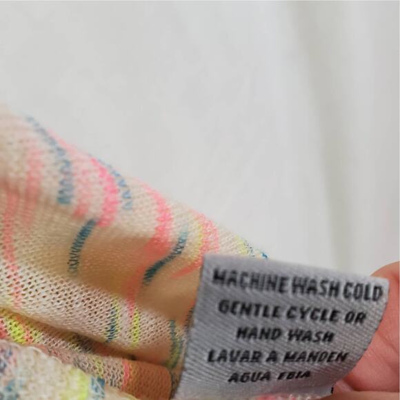 Very J Cardigan Vest Top Chambray Heather Neon Tie Large NWT - Picture 9 of 9